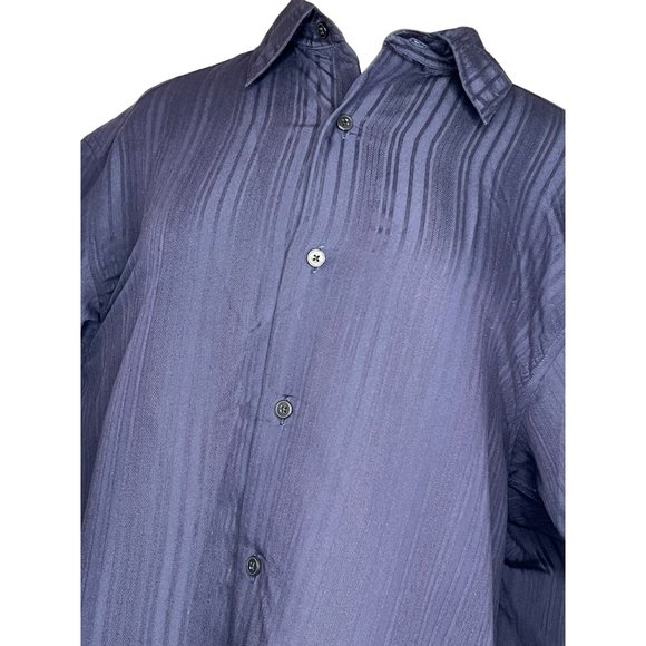 NWT Axcess A Claiborne Co Men’s XL dress shirt blue pinstripes collar button dow - Picture 3 of 16